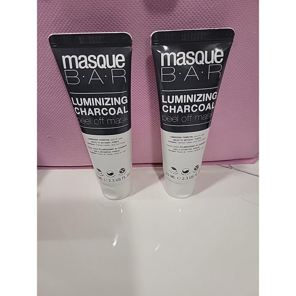 NEW Set Of 2 Masque BAR Luminizing Charcoal Facial Peel Off Mask 2.3OZ each HB3
